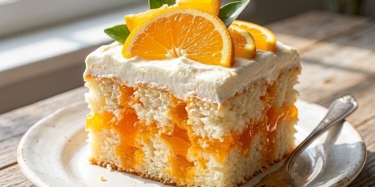 Orange Creamsicle Poke Cake